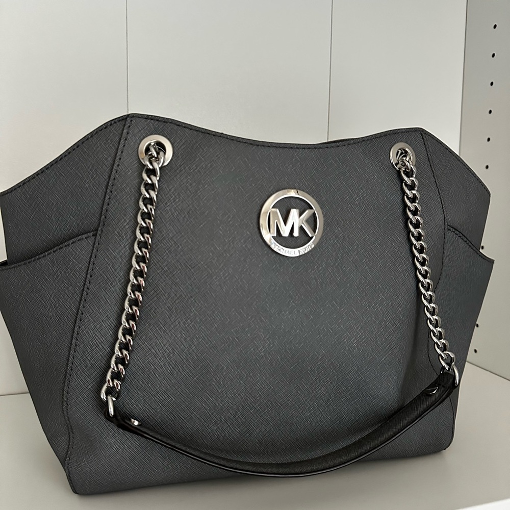 Michael Kors Black Tote with Silver Hardware